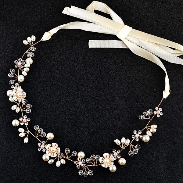 Wedding Hair Accessories, Flower Girl Tiara, Princess Headband Pearls for Girls, Bride and Women
