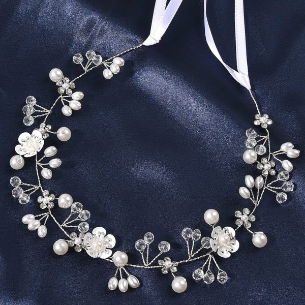Wedding Hair Accessories, Flower Girl Tiara, Princess Headband Pearls for Girls, Bride and Women - Image 4
