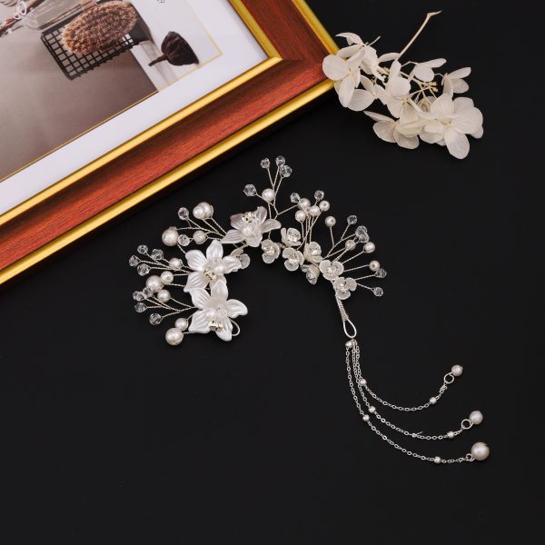 Fairy Earrings Ear Cuff Earrings for Women White Flower Pearl Ear Clips Earrings - Image 2