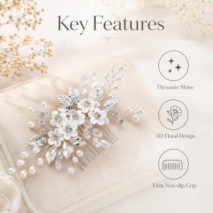 sapphire crystal bridal hair comb - handcrafted hair accessory by ASBADI