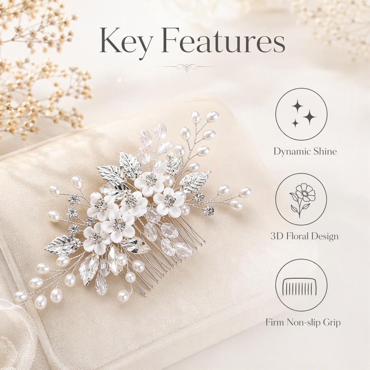 sapphire crystal bridal hair comb - handcrafted hair accessory by ASBADI