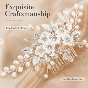 sapphire crystal bridal hair comb - handcrafted hair accessory by ASBADI