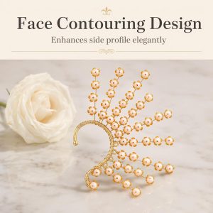 Floral Vine Jade Gold-Toned Ear Cuff - handcrafted ear cuff by ASBADI