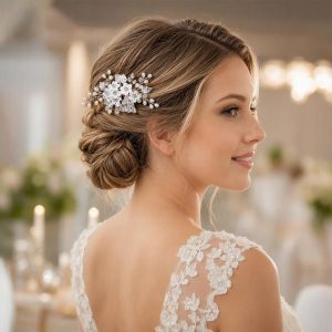 sapphire crystal bridal hair comb - handcrafted hair accessory by ASBADI
