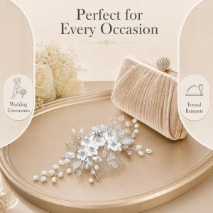 sapphire crystal bridal hair comb - handcrafted hair accessory by ASBADI