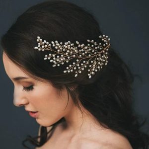floral bridal headpiece crystals - handcrafted headpiece by ASBADI