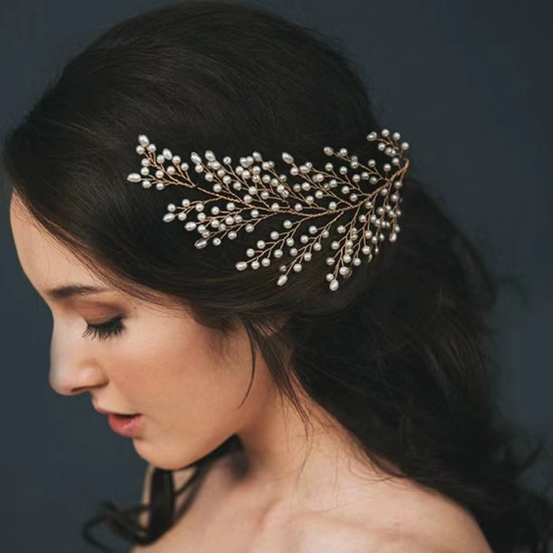 floral bridal headpiece crystals - handcrafted headpiece by ASBADI