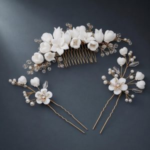 sapphire crystal bridal hair comb - handcrafted hair accessory by ASBADI