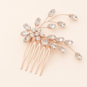 sapphire crystal bridal hair comb - handcrafted hair accessory by ASBADI