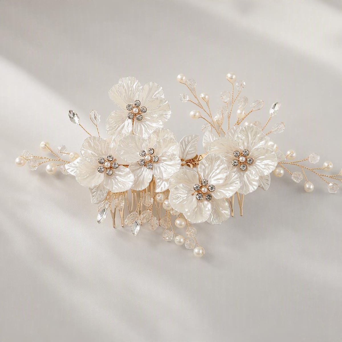 sapphire crystal bridal hair comb - handcrafted hair accessory by ASBADI