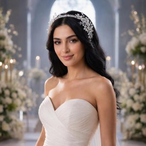 iridescent rhinestone bridal headband - handcrafted bridal headband by ASBADI