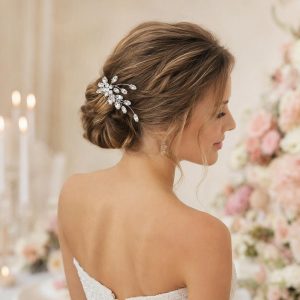 sapphire crystal bridal hair comb - handcrafted hair accessory by ASBADI