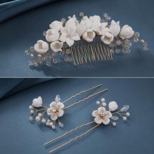 sapphire crystal bridal hair comb - handcrafted hair accessory by ASBADI