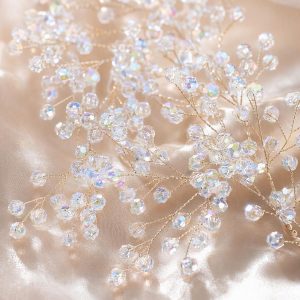 iridescent rhinestone bridal headband - handcrafted headband by ASBADI