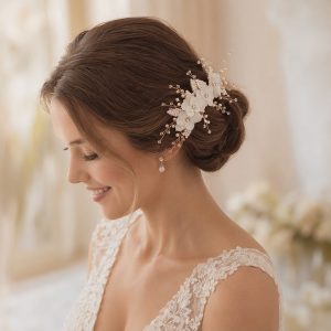 sapphire crystal bridal hair comb - handcrafted hair accessory by ASBADI