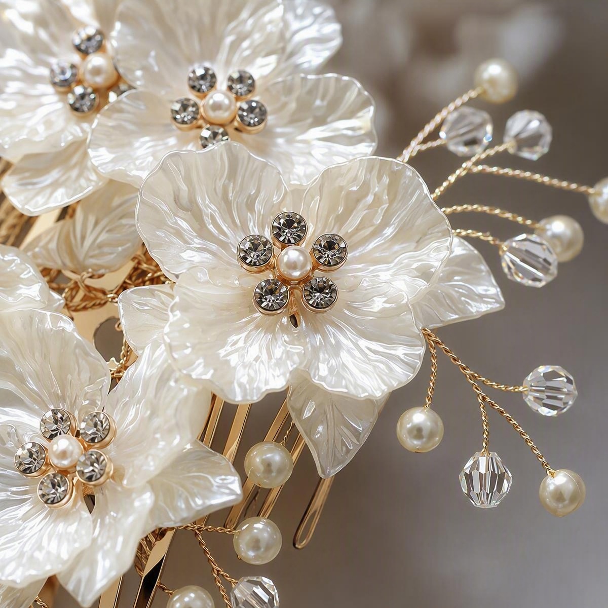 sapphire crystal bridal hair comb - handcrafted hair accessory by ASBADI