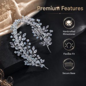 iridescent rhinestone bridal headband - handcrafted bridal headband by ASBADI