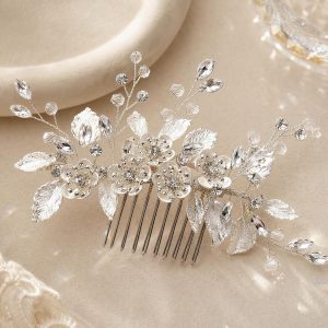 sapphire crystal bridal hair comb - handcrafted hair accessory by ASBADI