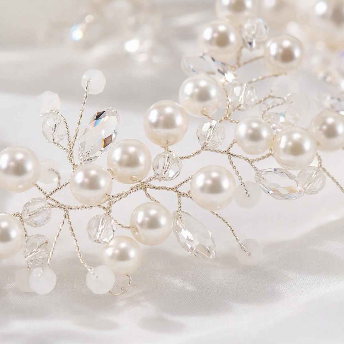 iridescent rhinestone bridal headband - handcrafted headband by ASBADI