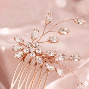 sapphire crystal bridal hair comb - handcrafted hair accessory by ASBADI