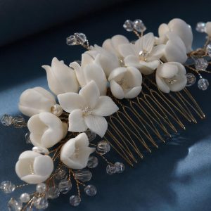 sapphire crystal bridal hair comb - handcrafted hair accessory by ASBADI