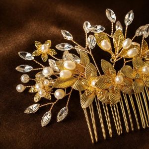 sapphire crystal bridal hair comb - handcrafted hair accessory by ASBADI