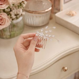 sapphire crystal bridal hair comb - handcrafted hair accessory by ASBADI