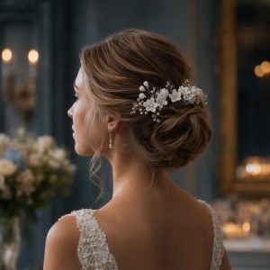 sapphire crystal bridal hair comb - handcrafted hair accessory by ASBADI