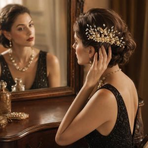 sapphire crystal bridal hair comb - handcrafted hair accessory by ASBADI