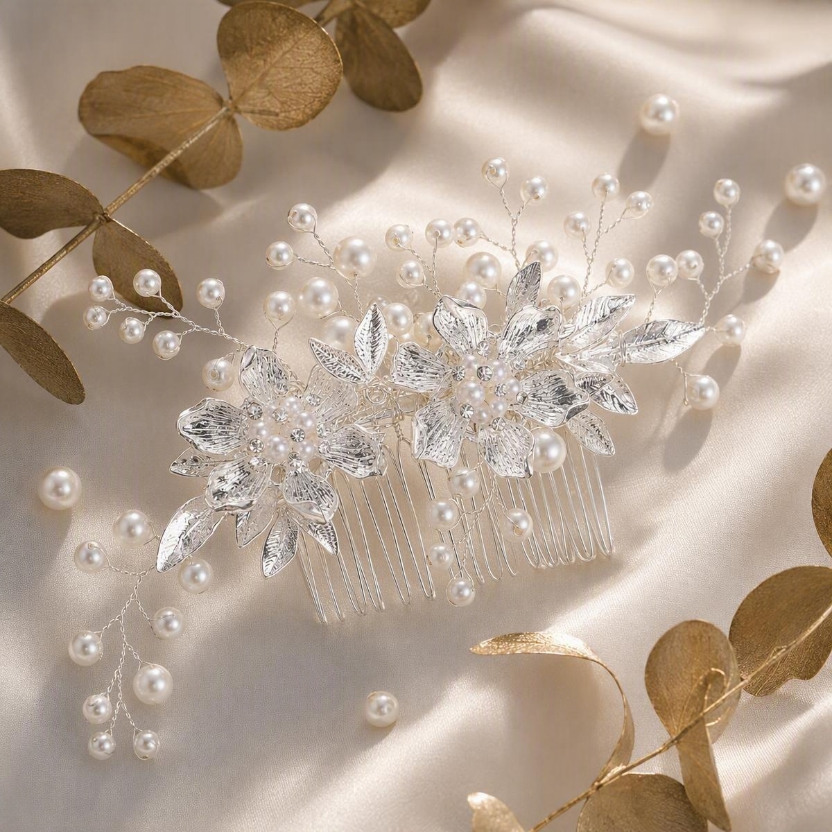 sapphire crystal bridal hair comb - handcrafted hair accessory by ASBADI