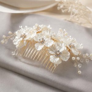 sapphire crystal bridal hair comb - handcrafted hair accessory by ASBADI