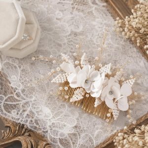 sapphire crystal bridal hair comb - handcrafted hair accessory by ASBADI