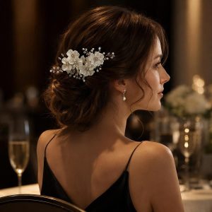sapphire crystal bridal hair comb - handcrafted hair accessory by ASBADI
