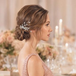 sapphire crystal bridal hair comb - handcrafted hair accessory by ASBADI