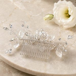 sapphire crystal bridal hair comb - handcrafted hair accessory by ASBADI