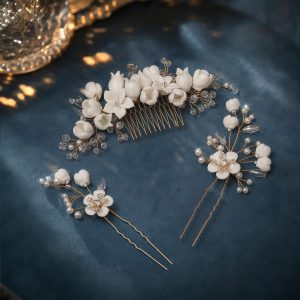 sapphire crystal bridal hair comb - handcrafted hair accessory by ASBADI