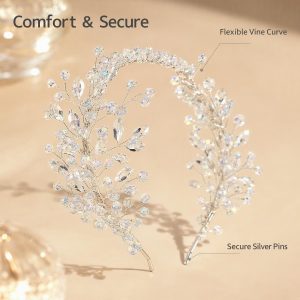 iridescent rhinestone bridal headband - handcrafted bridal headband by ASBADI