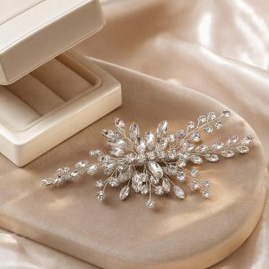 sapphire crystal bridal hair comb - handcrafted hair accessory by ASBADI
