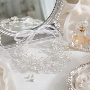 iridescent rhinestone bridal headband - handcrafted headband by ASBADI