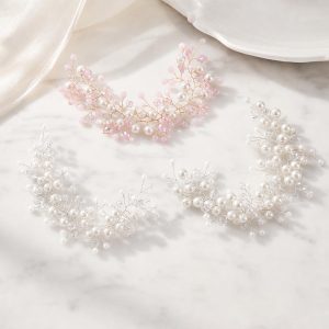 iridescent rhinestone bridal headband - handcrafted headband by ASBADI