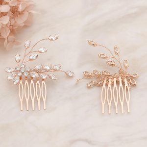 sapphire crystal bridal hair comb - handcrafted hair accessory by ASBADI
