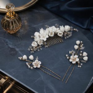 sapphire crystal bridal hair comb - handcrafted hair accessory by ASBADI