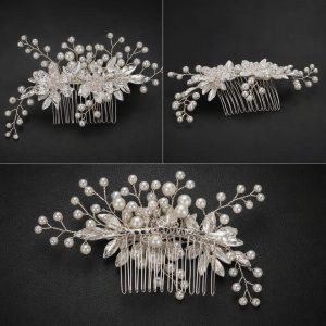 sapphire crystal bridal hair comb - handcrafted hair accessory by ASBADI