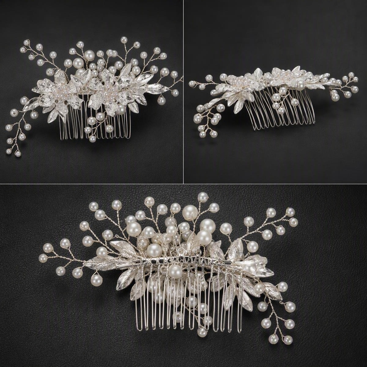 sapphire crystal bridal hair comb - handcrafted hair accessory by ASBADI