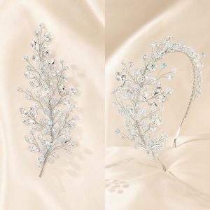 iridescent rhinestone bridal headband - handcrafted bridal headband by ASBADI