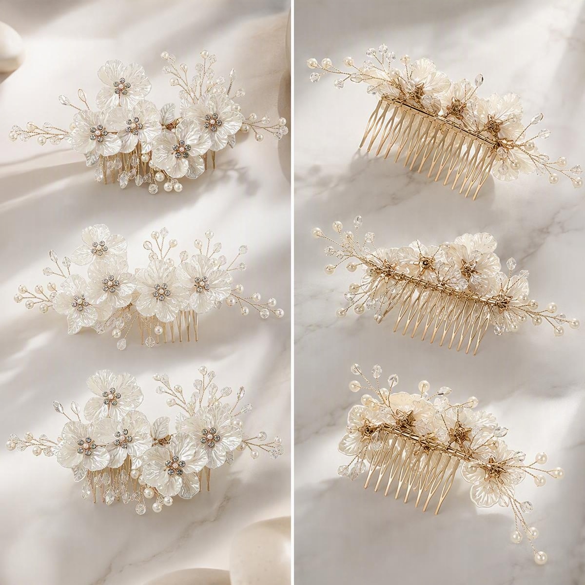 sapphire crystal bridal hair comb - handcrafted hair accessory by ASBADI