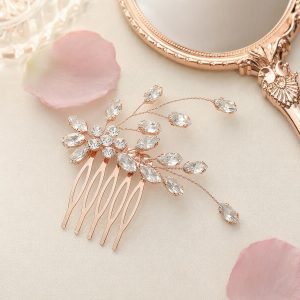 sapphire crystal bridal hair comb - handcrafted hair accessory by ASBADI