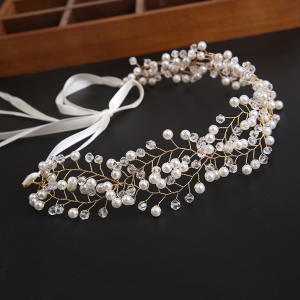 floral bridal headpiece crystals - handcrafted bridal headpiece by ASBADI