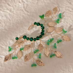 gold vine bridal ear cuff - handcrafted bridal accessory by ASBADI - photo 2