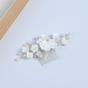 floral bridal headpiece - handcrafted bridal accessory by ASBADI